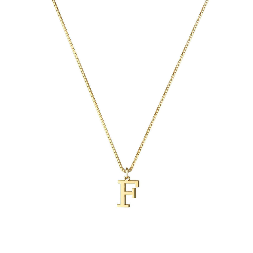 Trendy european and american style: exquisite fashion 26-letter alphabet necklace, personalized pendant necklace, 18k gold plated copper