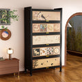 Medieval style locker dustproof bookcase wall-mounted all-in-one locker living room storage cabinet iron art storage storage