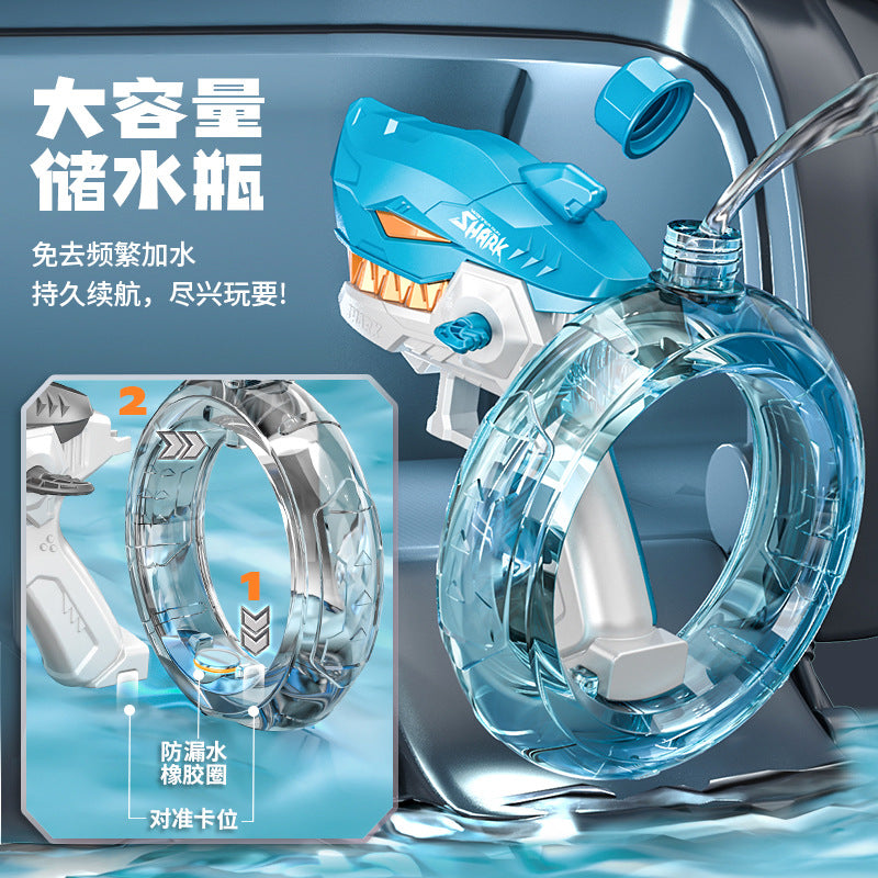 new shark electric water gun for boys and girls - kids' toy water blaster for summer fun - fully automatic continuous fire water gun