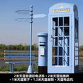 Retro iron telephone booth mailbox street sign bench popular store decoration floor-standing ornaments photography props model