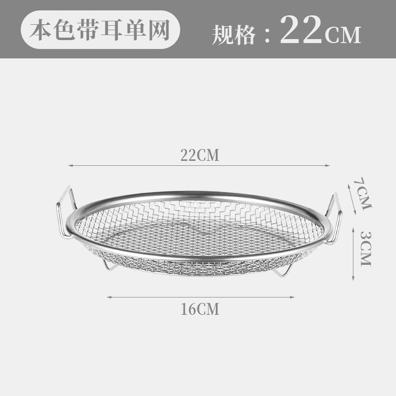 Stainless steel oil filter pan - kitchen oil draining tray for frying, baking, and grilling - includes filter mesh