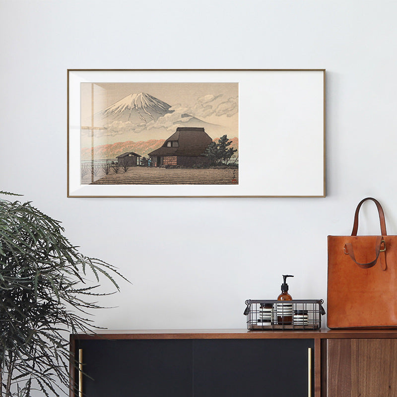 Japanese-style Japanese-style decorative painting Kawase Basu print cardboard painting New Chinese-style Mount Fuji study living room dining room hanging painting
