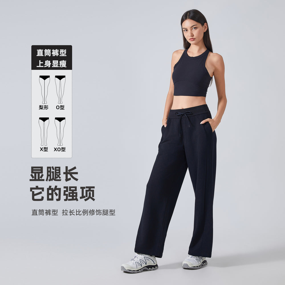 Fall and winterloose sports sweatpants for women easiest for matchwork clothingloose pantshigh waistslimming lookheattechstraight-legcasual pantsdaw134