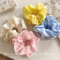 Summer sweet and gentle light blue oversized four-layer ruffle trim scrunchie - 2025 new hair accessory