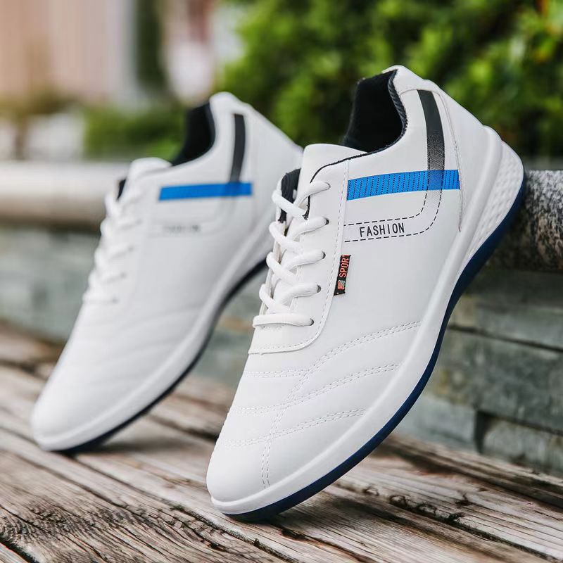 Spring/summer new men's leather shoes - versatile korean style, british fashion, trendy men's business casual shoes with hidden wedge heel and lace-up closure