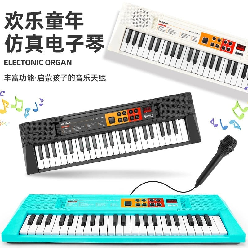 Kids' 44-key electronic keyboard - beginner piano, rechargeable with microphone, multifunctional musical toy for boys and girls