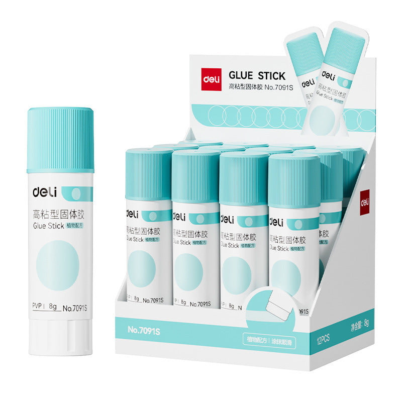 Deli 7091S personal PVP solid glue 8g formaldehyde-free washable high-viscosity glue stick for manual office use