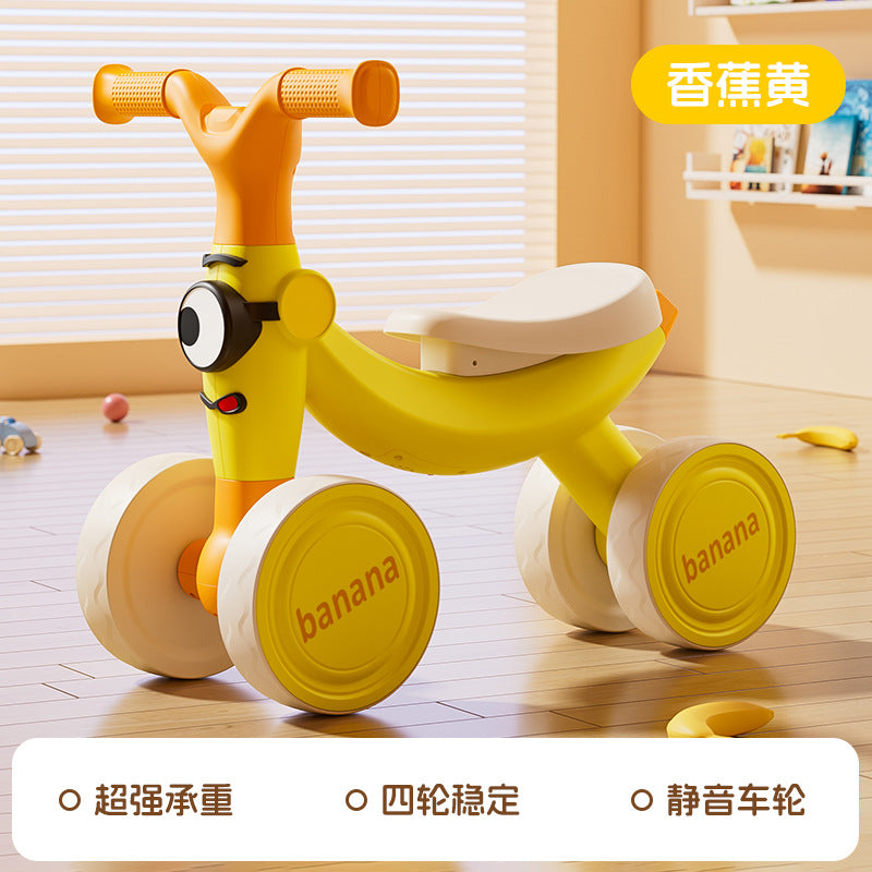 New children's balance car without pedals 1-3 year old baby scooter children's scooter four-wheel toddler yo-yo