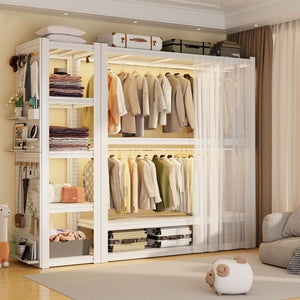 Open wardrobe clothes hanger warehouse shelf wardrobe for home bedroom cloakroom wardrobe adjustable bedroom steel heavy
