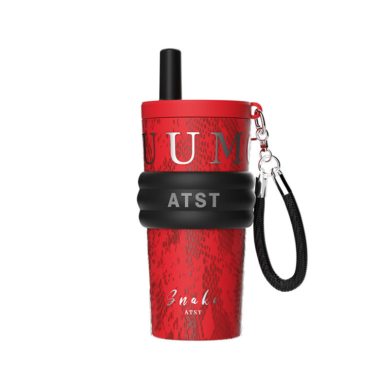 Snake comes and turns accessible luxury high-value convenient 316 stainless steel thermos cup large capacity straw cup for home water cup