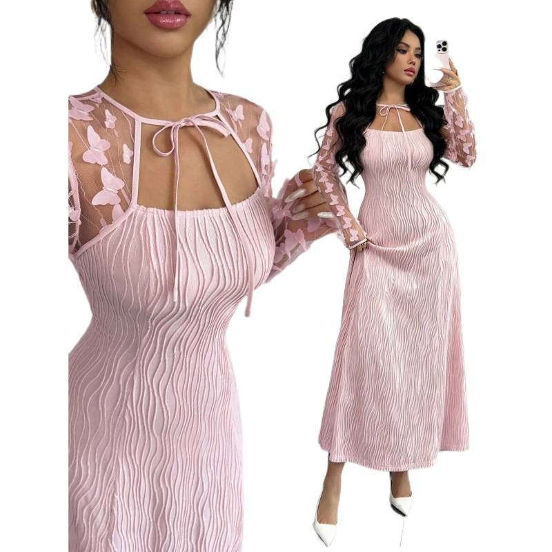Amazon elegance longdresssummernew arrival waist slimming look a swing party banquet skirt