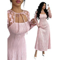 Amazon elegance longdresssummernew arrival waist slimming look a swing party banquet skirt