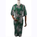 African clothing plus size women's leopard print dress slim fit bodycon midi dress with belt and ruffle sleeves