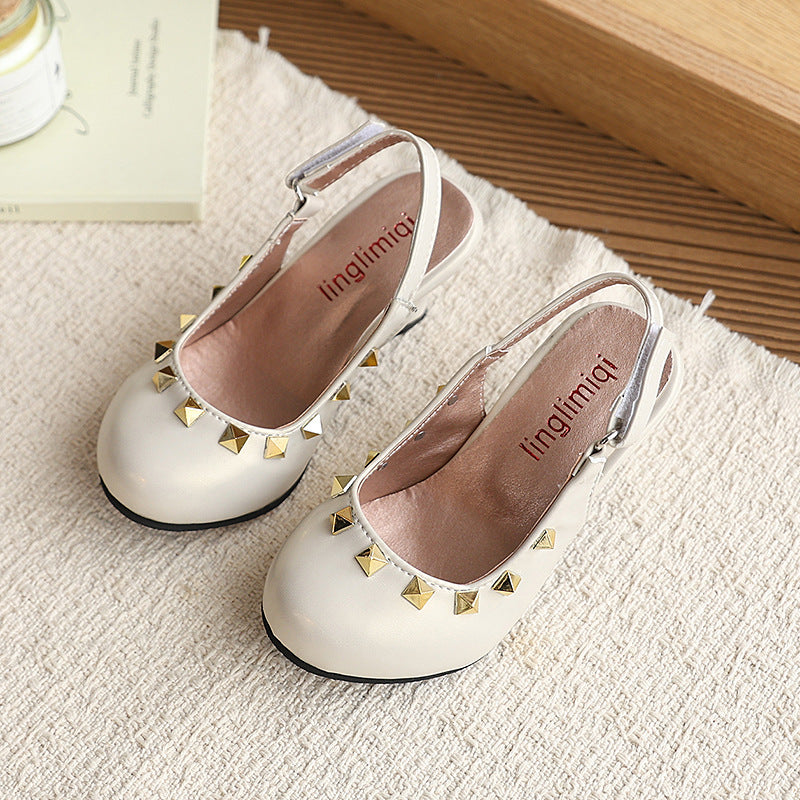 Fanka haotrendy version of small leather shoes, pointed toe rivets, mary jane shoes, niche stylesense of design, work clothingeasiest for matchelegantflats