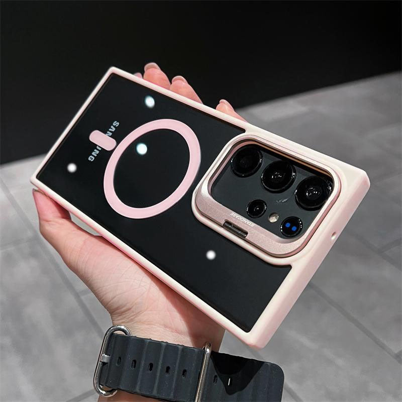 Suitable for samsung s26ultra magnetic phone case metal invisible u1 bracket s24fe transparent magnetic protective case