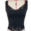 European and american cross-border  summer new sexy lace trim versatile solid color hot girl style cropped tank top for women
