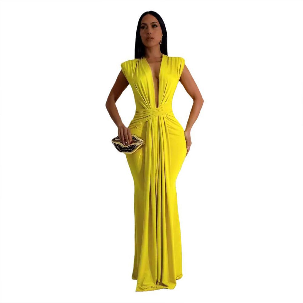 hot-selling european and american sexy dress sleeveless dress european and american clothing foreign trade cross-border dress hip skirt