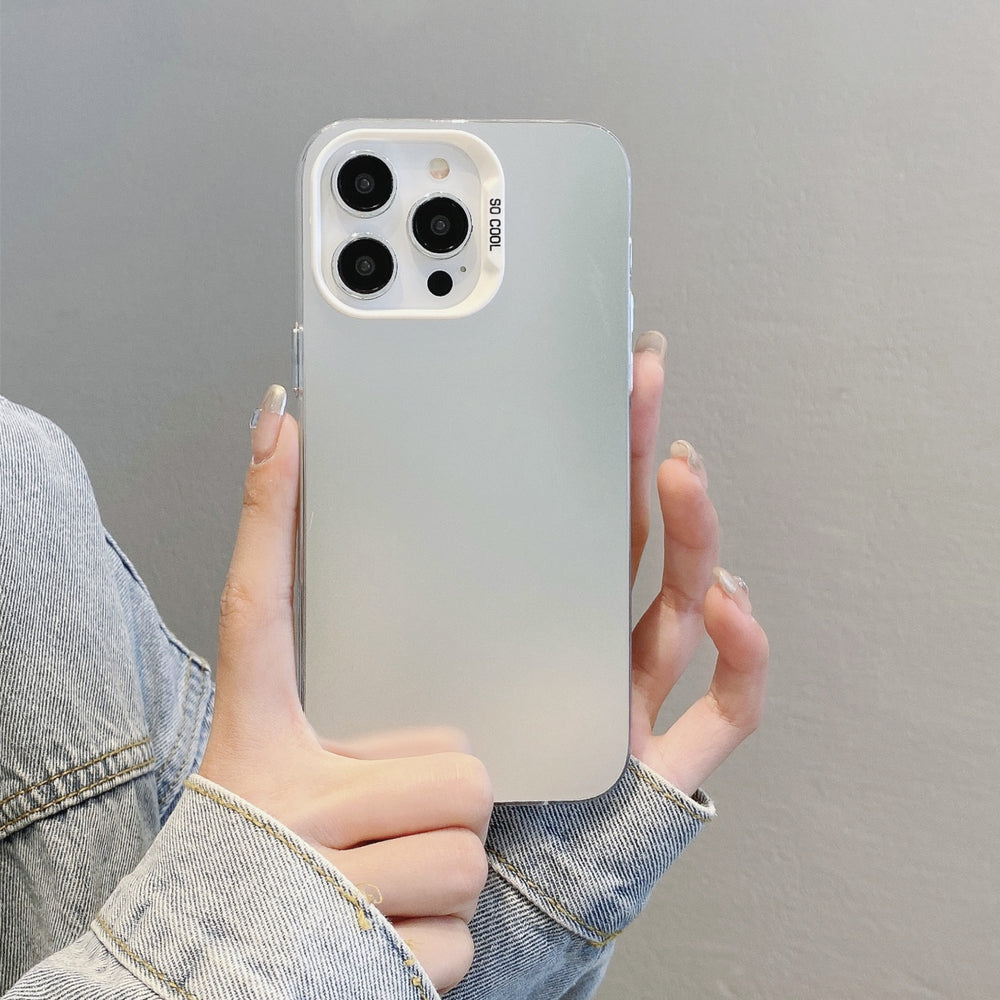 Imd color silver apple 16 pro compatible minimalist solid color phone case iphone 12/xs max matte pc protective cover