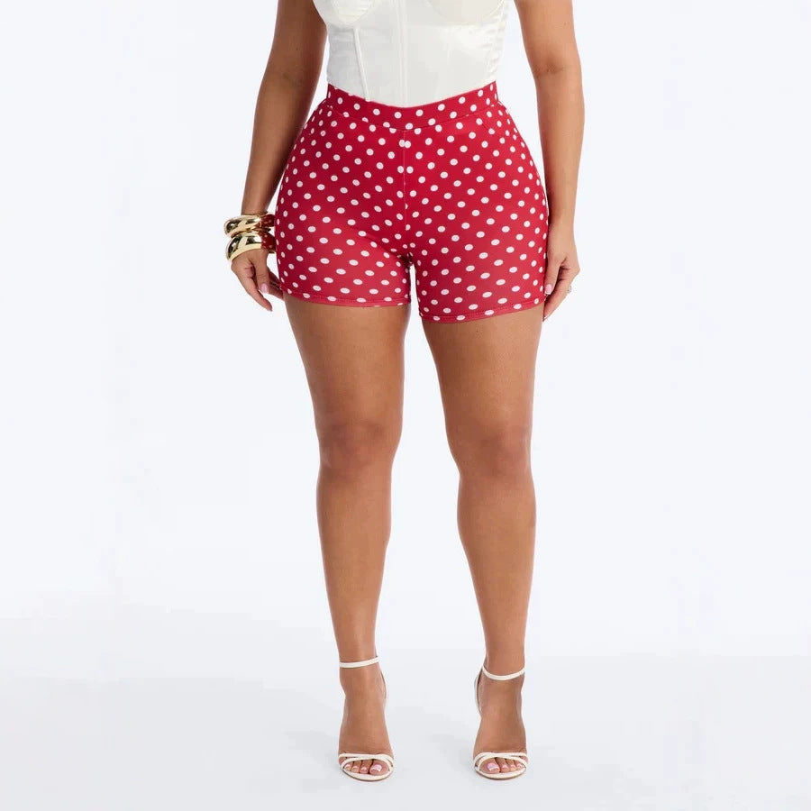 Polka dot print sexy leggings - tiktok hot new pants, outdoor hot girl style, butt-lifting micro shorts,  new arrival