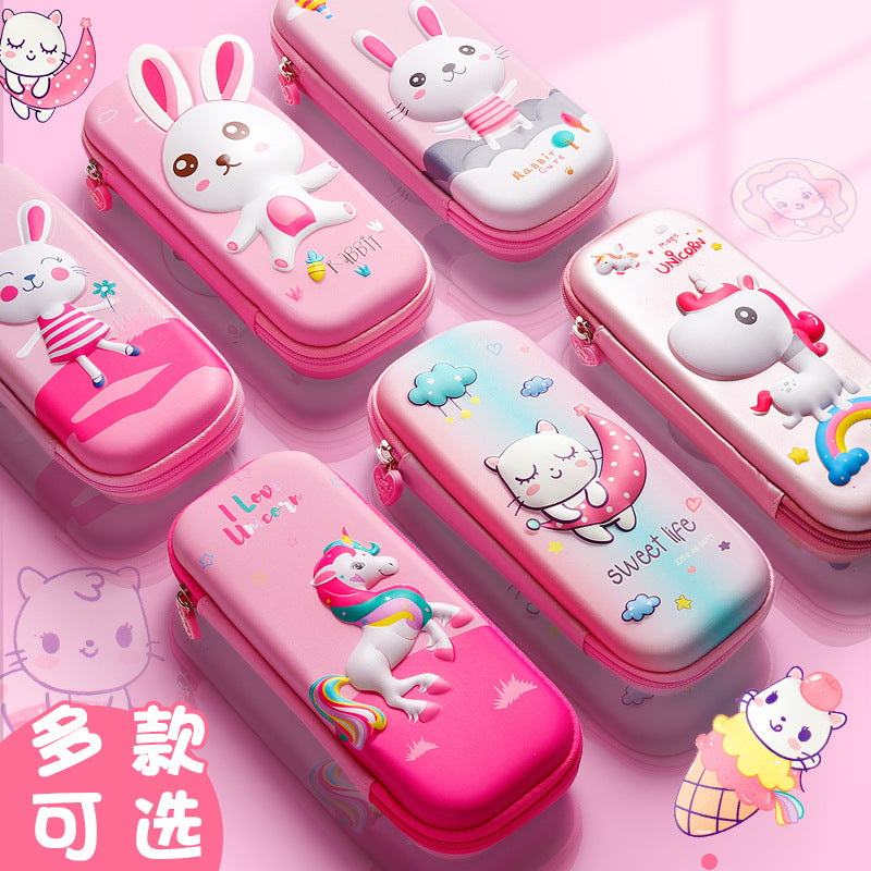 School season pencil bag ins wind niche large-capacity stationery bag high value primary school student stationery box 3D pencil case wholesale