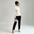 european and american cross-border women's knitted slim-fit turtleneck sweater top