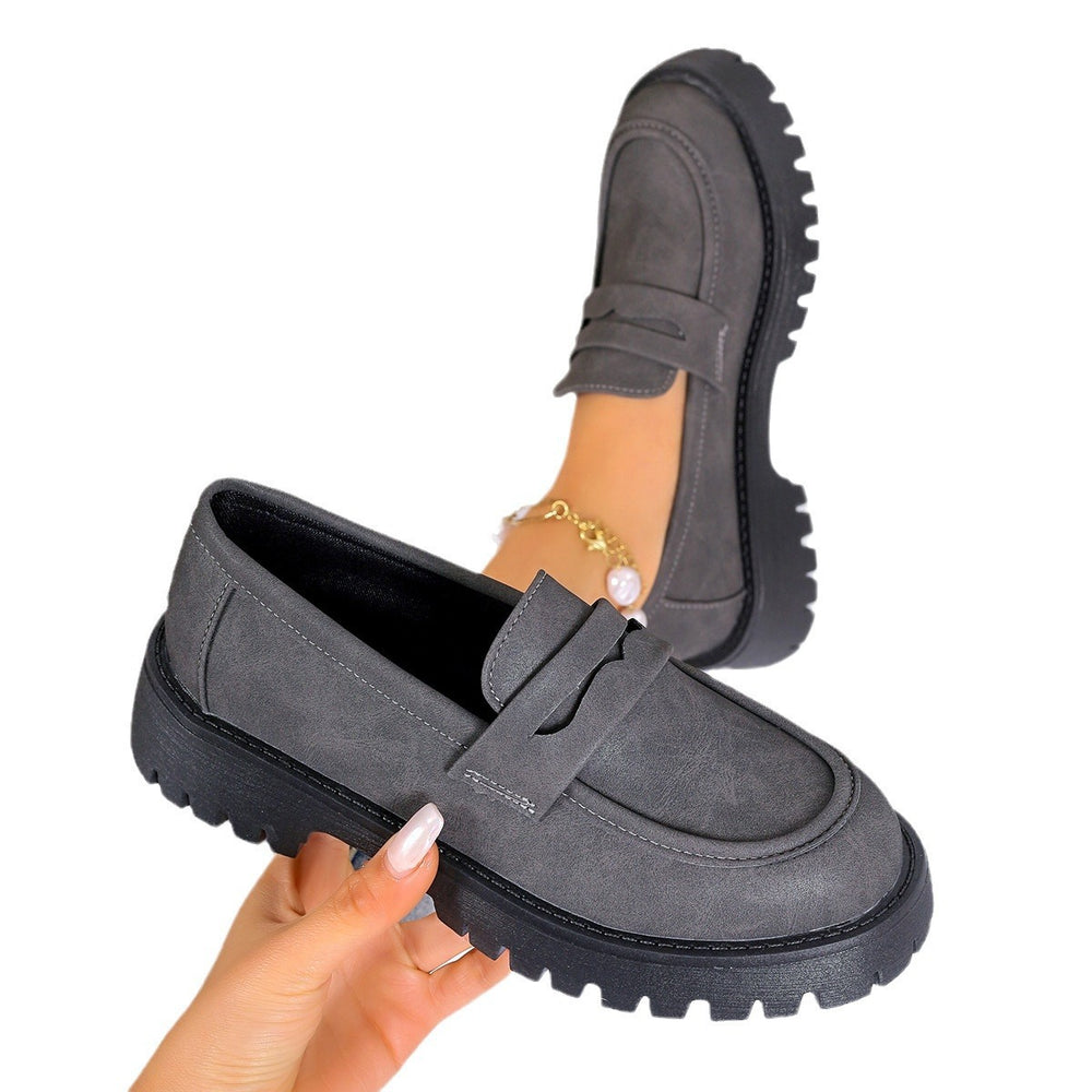 autumn new arrival: british style low-heel slip-on loafers - women's plus size export quality leather shoes for cross-border e-commerce