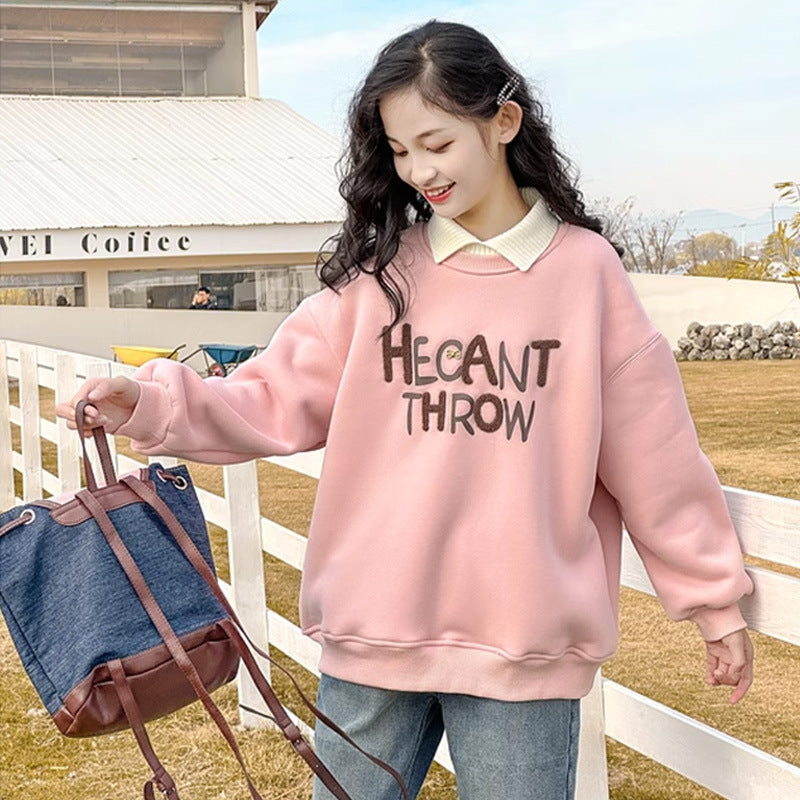 Girls' sweatshirt - spring/autumn collection  - new stylish pullover for kids - girls' outerwear - big girls' autumn casual top