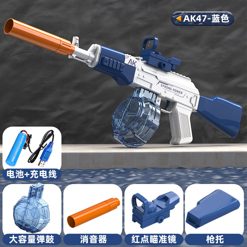 New arrival cross-border electric ak47 continuous water gun automatic water absorption high pressure strong water spray water gun water gun toy
