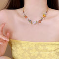 Summer forest atmosphere floral necklace for women 2026 new style accessible luxuryniche style holiday style exquisite clavicle chain accessories