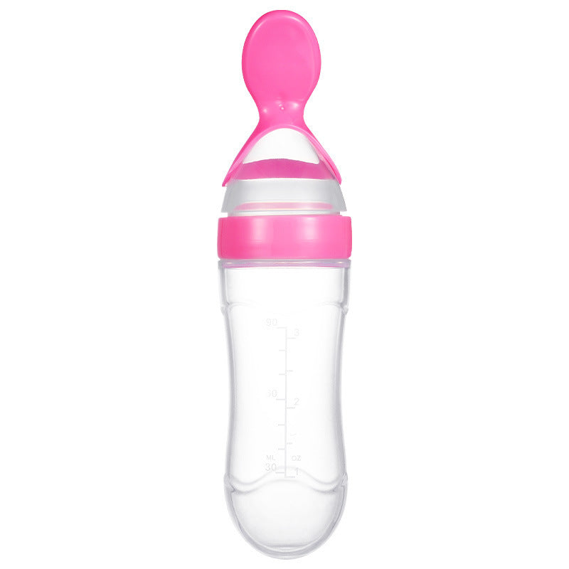 Factory custom baby rice paste bottle baby silicone bottle extrusion spoon children's complementary food bottle baby rice paste spoon