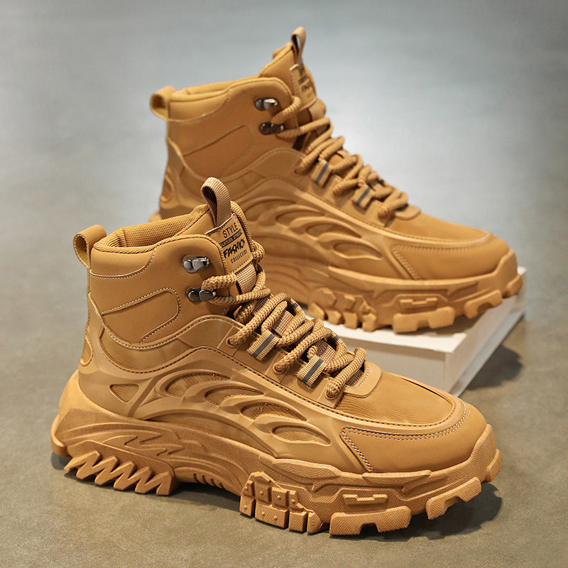 Men's shoes: new autumn 2025 men's martin boots - trendy, versatile work boots, slip-resistant, wear-resistant, thick-soled high-top boots