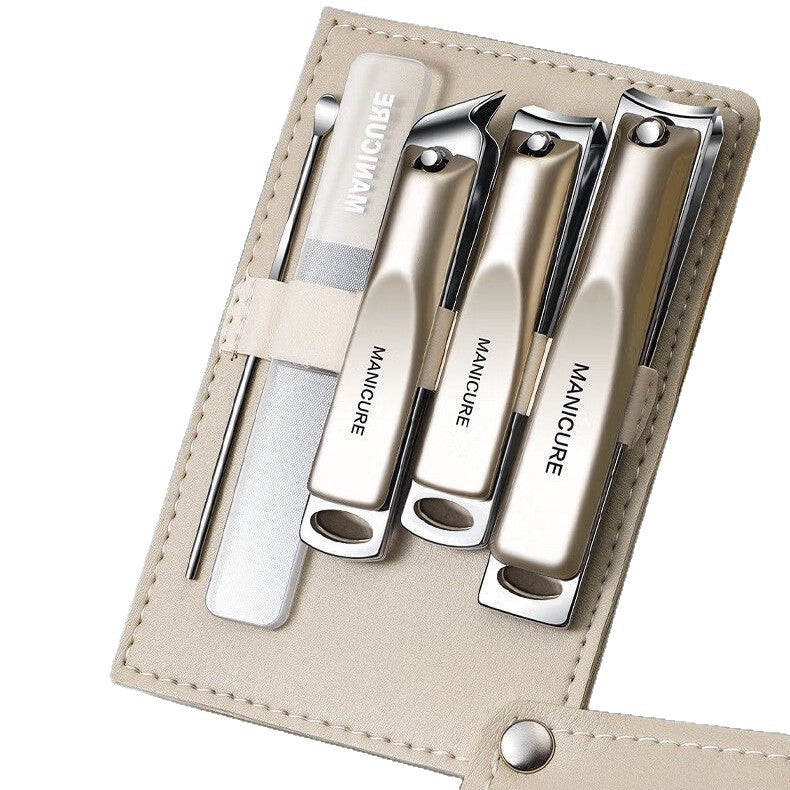 German precision nail clipper set - universal design for men & women - home use, portable, angled edge, complete manicure tool kit