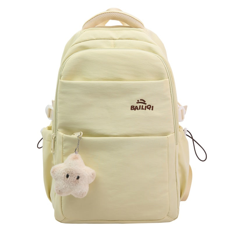 New large capacity butter casual backpack for students (middle & high school), korean style double shoulder bag, travel & street style bookbag