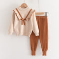 Kids' knit sweater set - new autumn/winter styles for export, stylish children's woolen outfit, toddler knit top and jogger pants two-piece set
