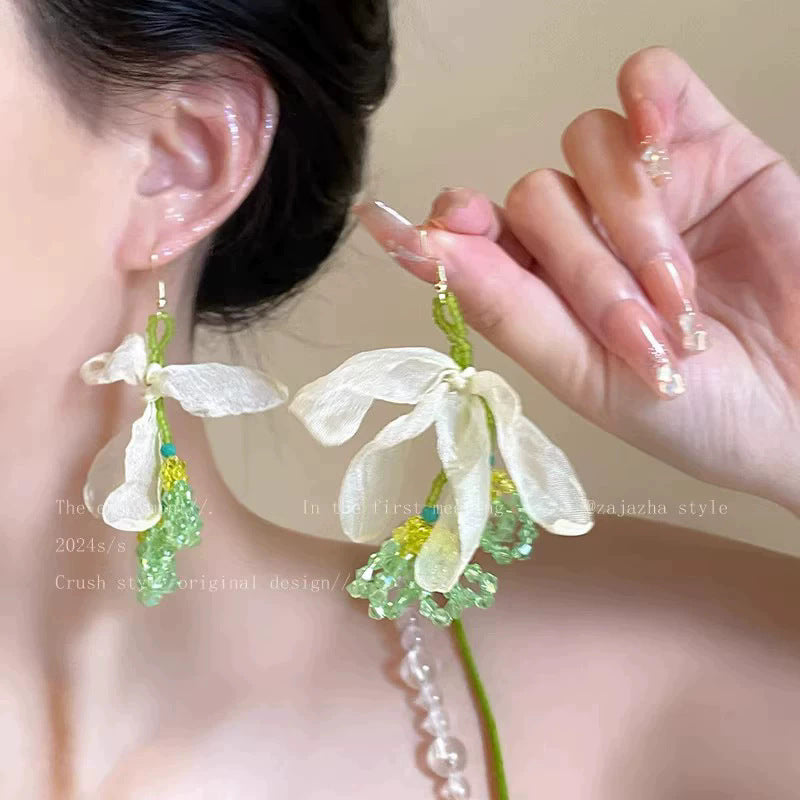 925 silver needle spring and summer flower earrings for women classy super fairy elegantbest selling earrings 2026 small fresh earrings