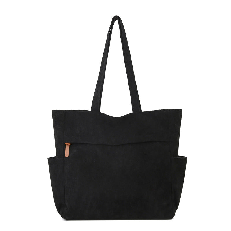 Corduroy large capacity women's bag new arrivalfashioneasiest for matchsatchel bag work clothing bag casual shoulder bag tote bag