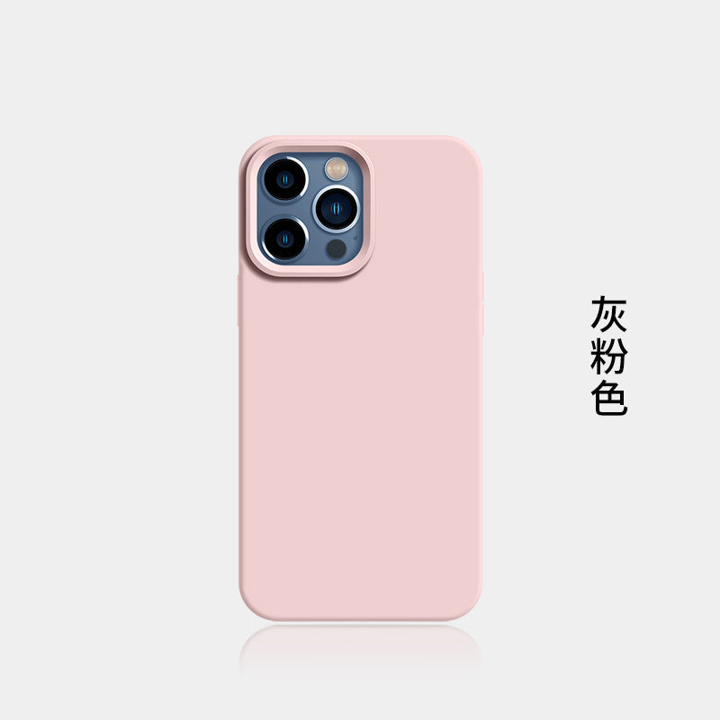 Suitable for iphone16pro liquid silicone mobile phone case new arrival apple 15 large hole all-inclusive 2 pure color protective cover soft