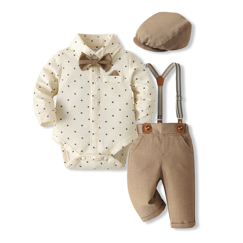 Baby boy spring outfit: gentleman's style - spring suit, tang suit, overalls two-piece set