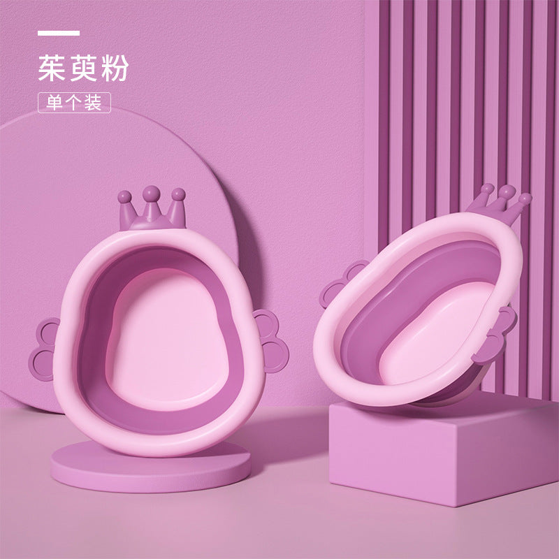 Newborn baby foldable plastic wash basin - portable baby face wash basin - kids' bottom washing bowl - wholesale