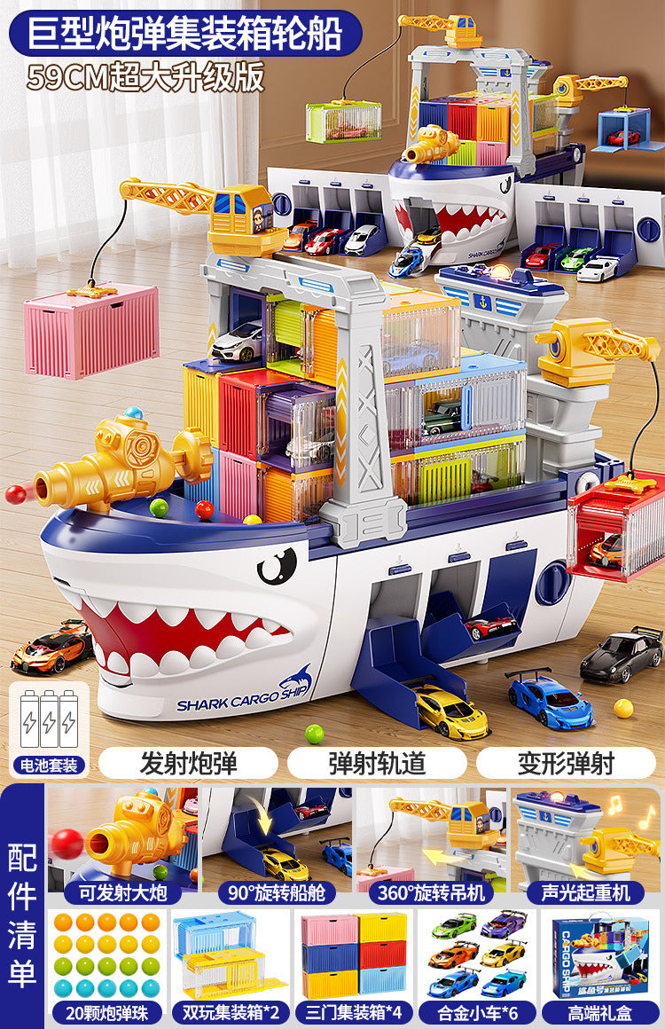 2025 new giant ship container alloy car set - kids' toy, birthday gift for boys, ages 3-6