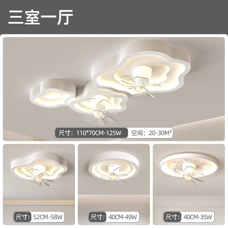 Living room fan light ceiling light dining room bedroom full spectrum silent shaking head fan lighting combination whole house package