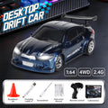 Rc professional drift car 1:64 remote control car 2.4g four-wheel drive racing car with controllable lights, desktop mini world toy car