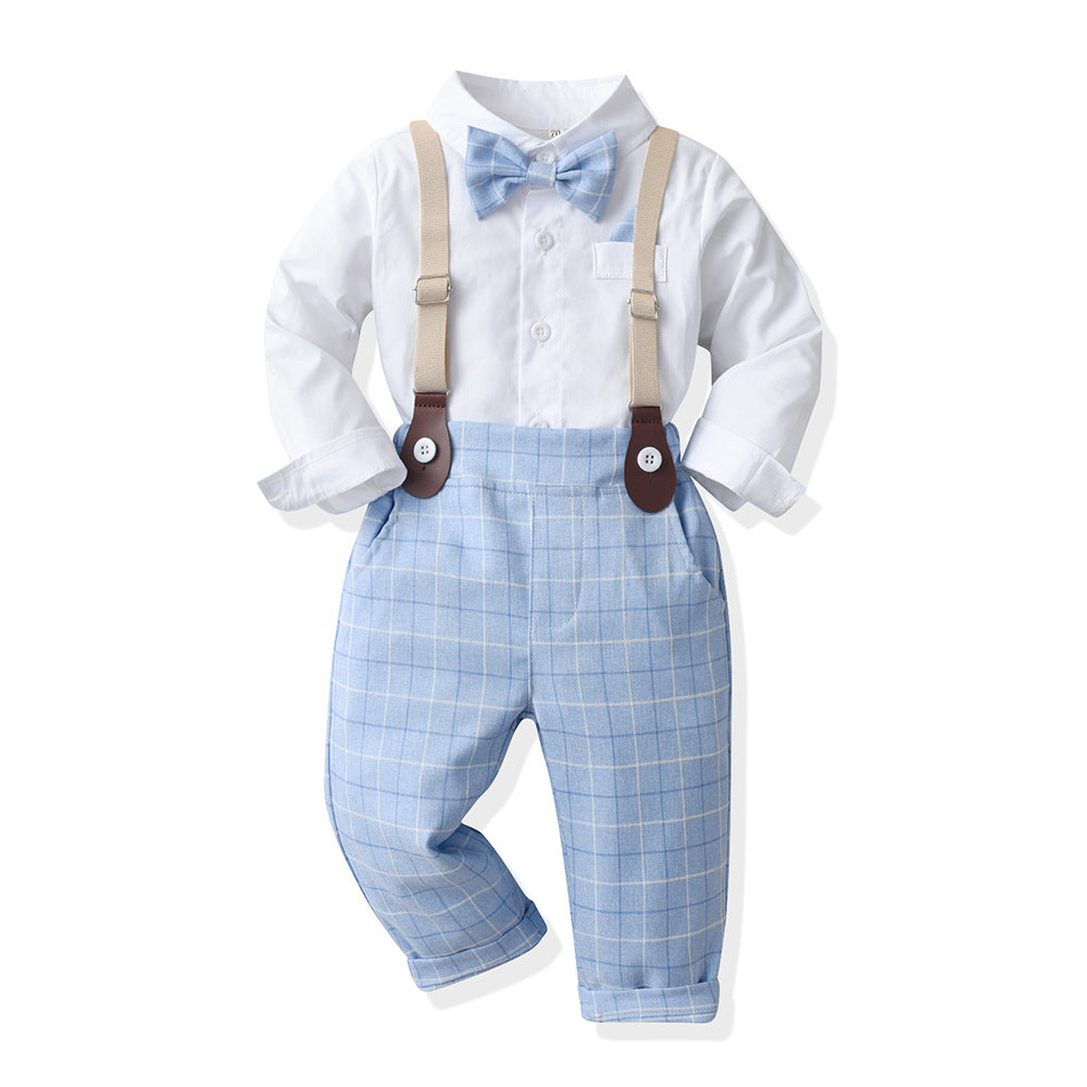 British style children's formal wear: autumn boy's suit for flower boys, little hosts, piano performances, and kindergarten events