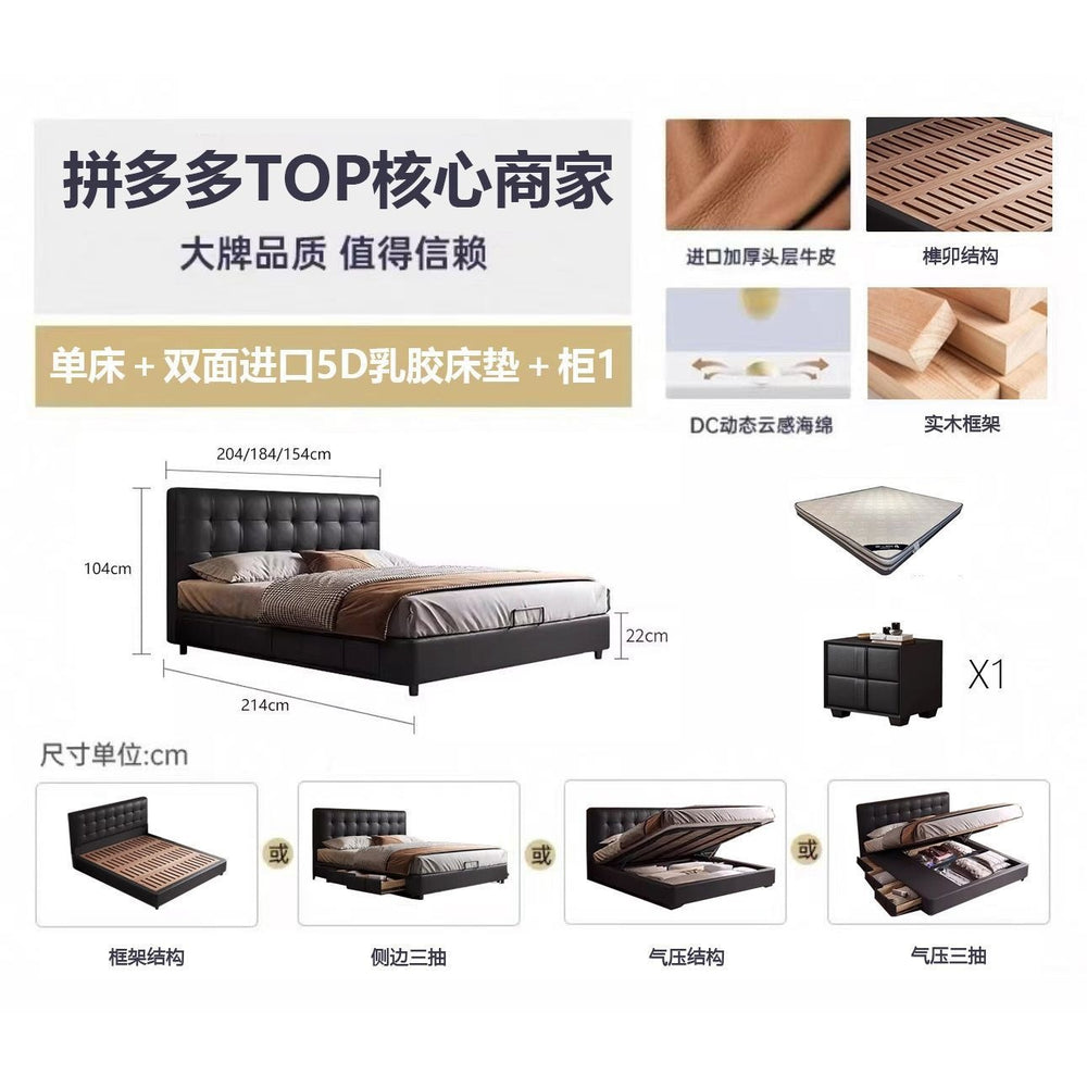 Big tree island home french retro storage waffle grids bed master bedroom bed italian light luxury black medieval style bed high box