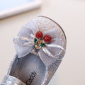 Vancahao girls' bow-tie princess shoes, new korean style for spring/autumn , fashionable soft-soled leather flats for children