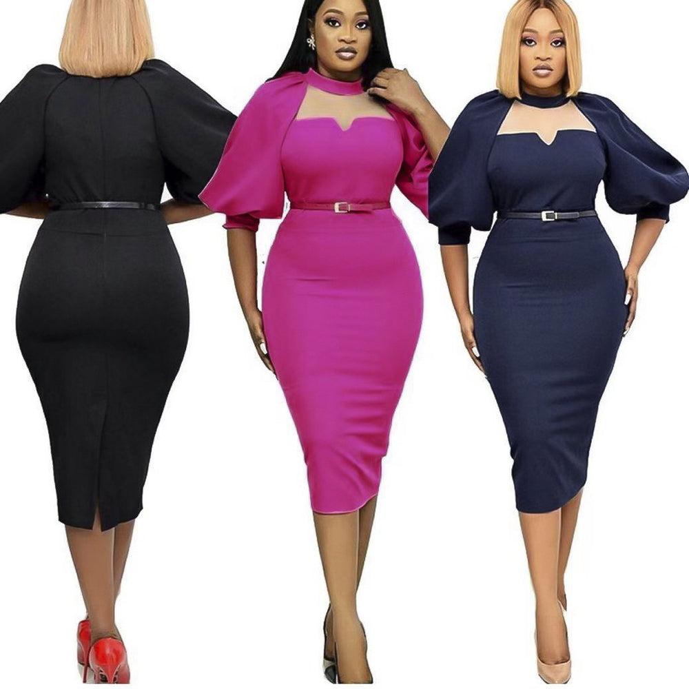 e-commerce sexy hip pencil skirt   african plus size women's clothing high waistdress