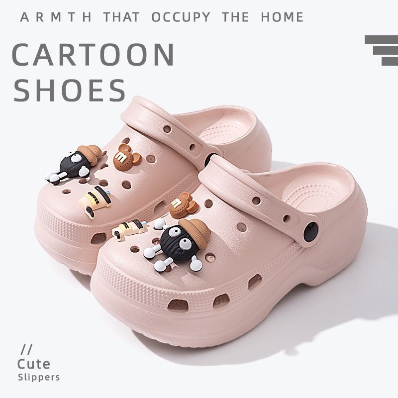 Thick sole crocs women's toe cap non-slip deodorizing filter not tired feet summer 2025new arrivalfashion slippers women's outwear