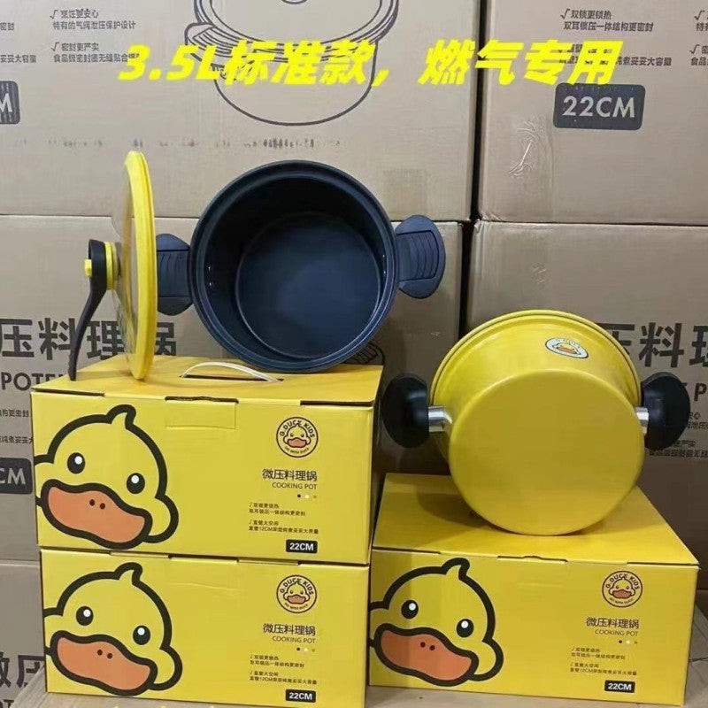 Little yellow duck micro pressure cooker multifunctional kitchen quick stew cooking pot for home large capacity non-stick pot gift wholesale
