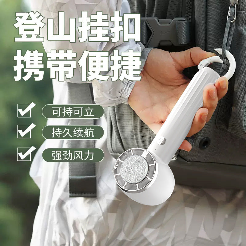 outdoor handheld cooling fan for home desktop usb portable hiking buckle high wind mini fan