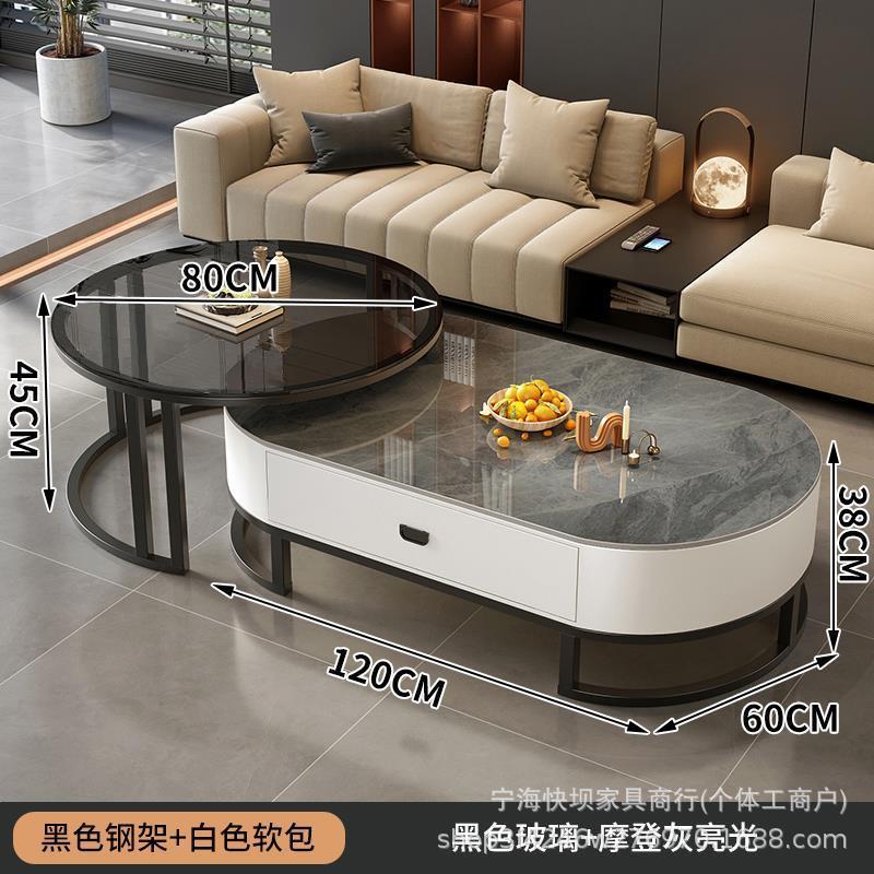 Coffee table accessible luxury oval living room modern for homecasual type rock slab popular glass tea table small apartment accessible luxury